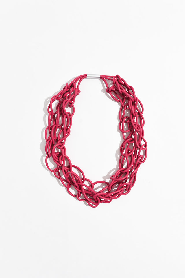 Haisley Pink Rubber Link Necklace