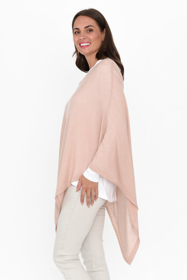Haly Pink Wool Blend Poncho