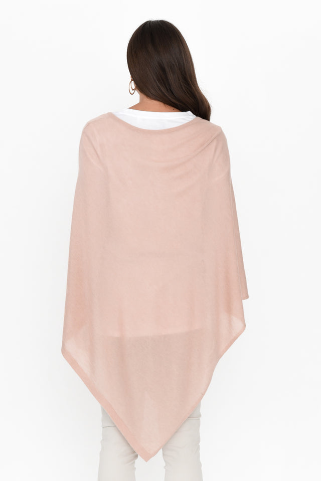 Haly Pink Wool Blend Poncho