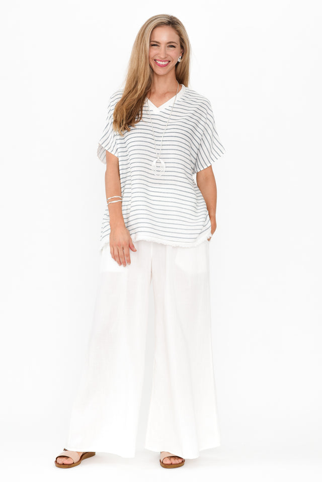 Emeline White Wide Leg Pants