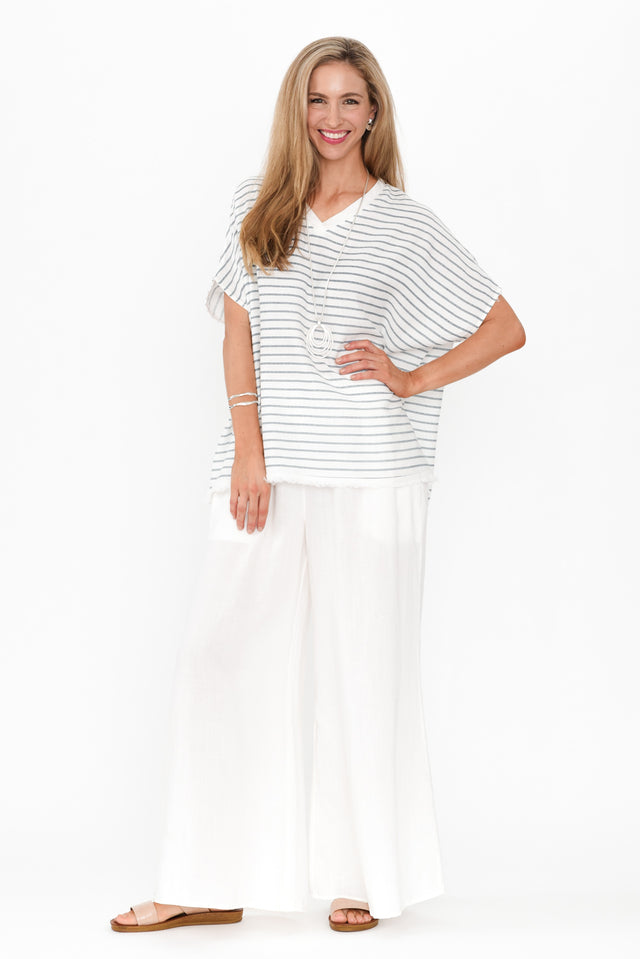 Emeline White Wide Leg Pants