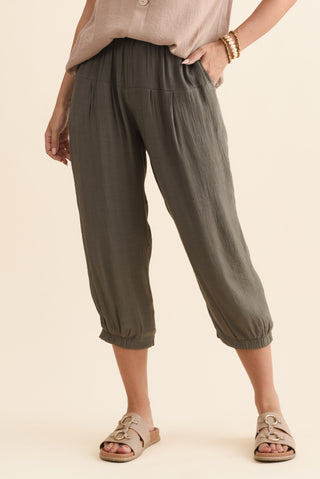 Harden Khaki Cotton Blend Pants