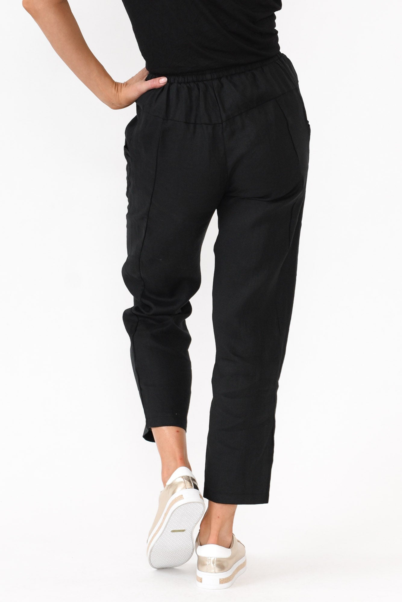 Buy Zpervoba Linen Pants Women Casual Solid Color Summer Pants with Pockets  Comfy Loose Elastic Waist Wide Leg Pants Cotton Linen H01black XLarge  at Amazonin
