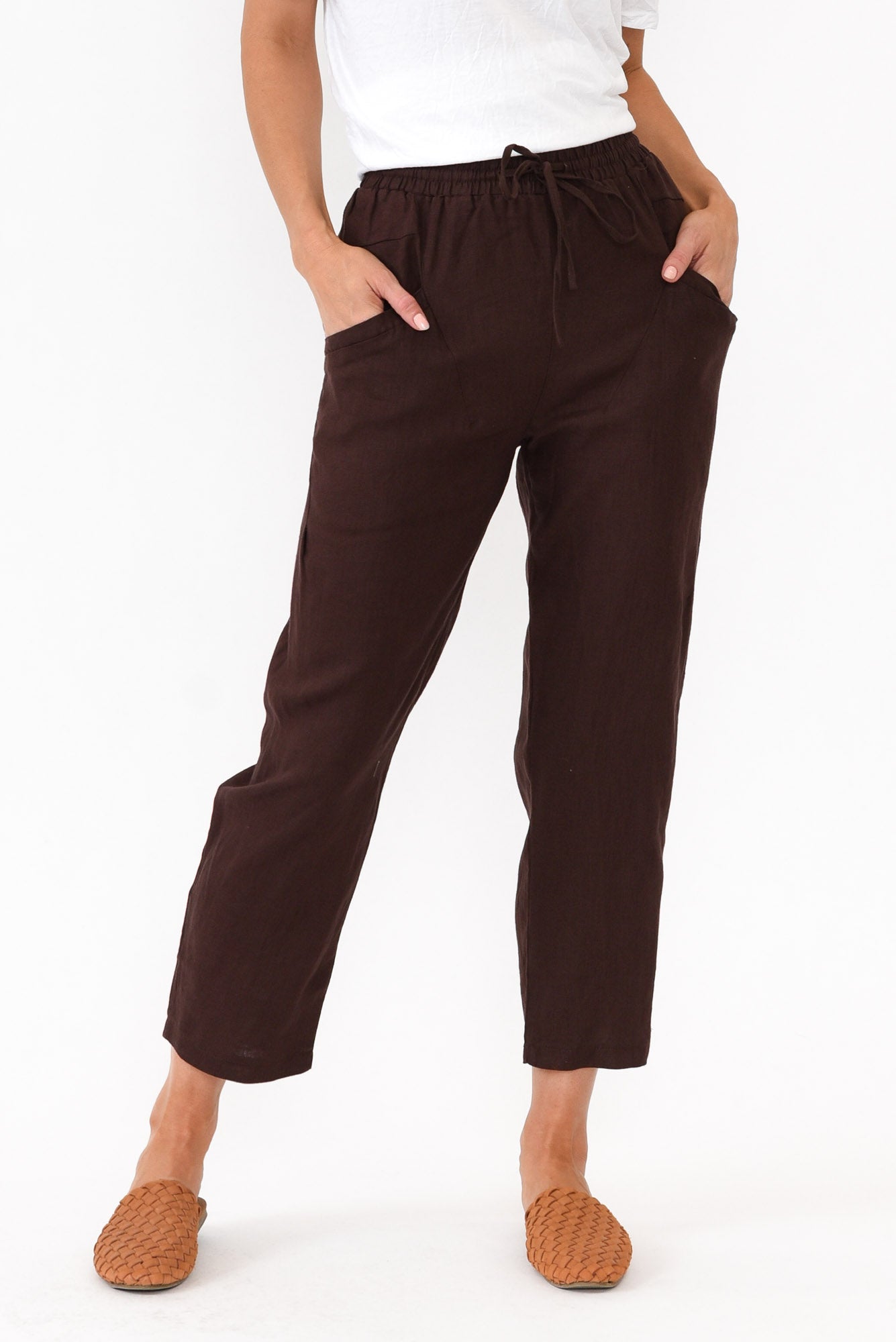 Buy Umber Brown Mens Linen Trousers Online  Genes online store 2020