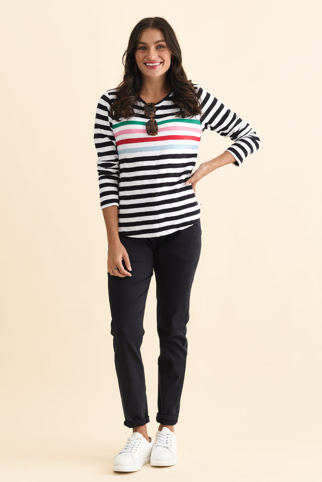 Harmony Navy Stripe Cotton Long Sleeve Tee banner image