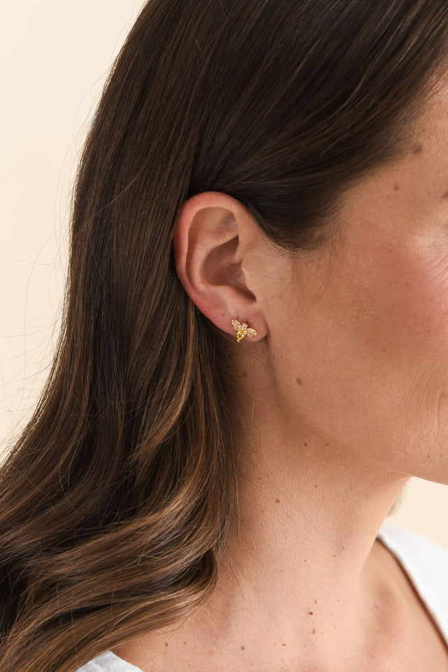 Harmony Yellow Bee Stud Earrings image 2