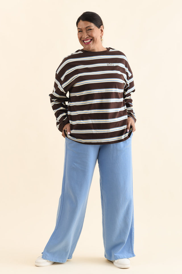 Classic Blue Cotton Split Sweatpants banner image