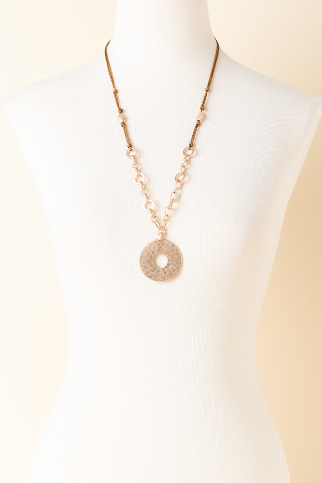 Haruko Gold Disc Pendant Necklace image 2