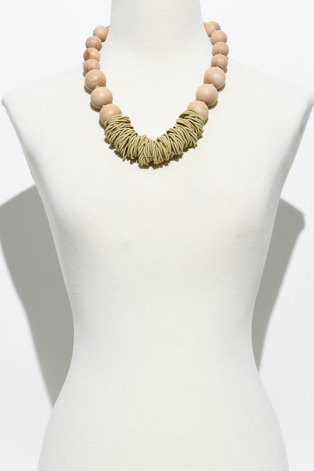 Hayden Natural Wooden Beaded Necklace image 2