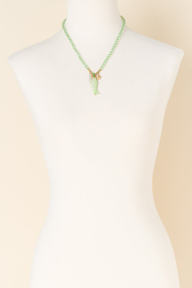 Hayes Green Sea Beaded Necklace image 2