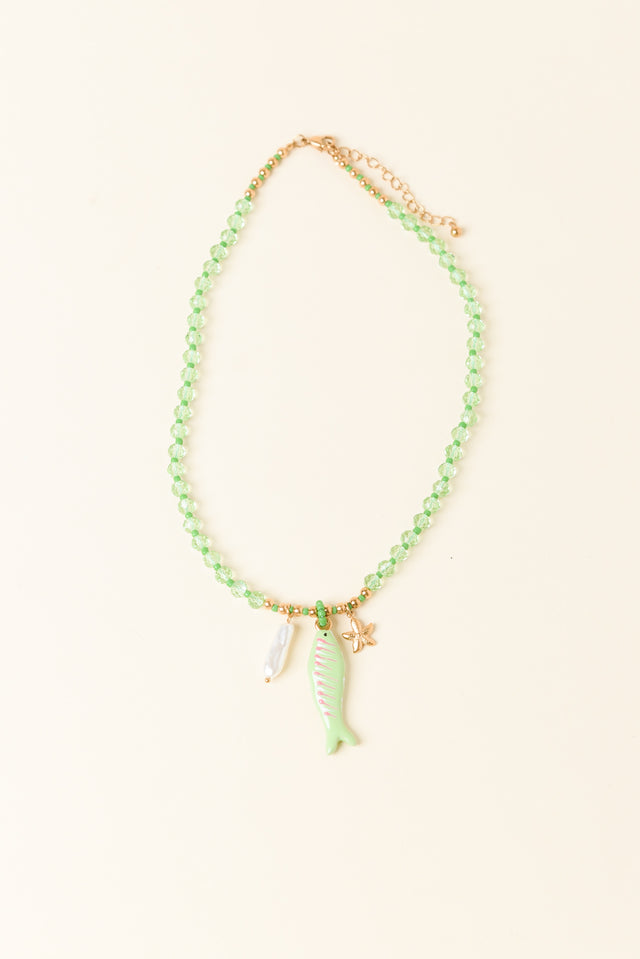 Hayes Green Sea Beaded Necklace image 1