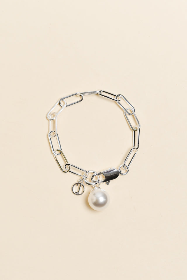 Hayley Silver Pearl Bracelet