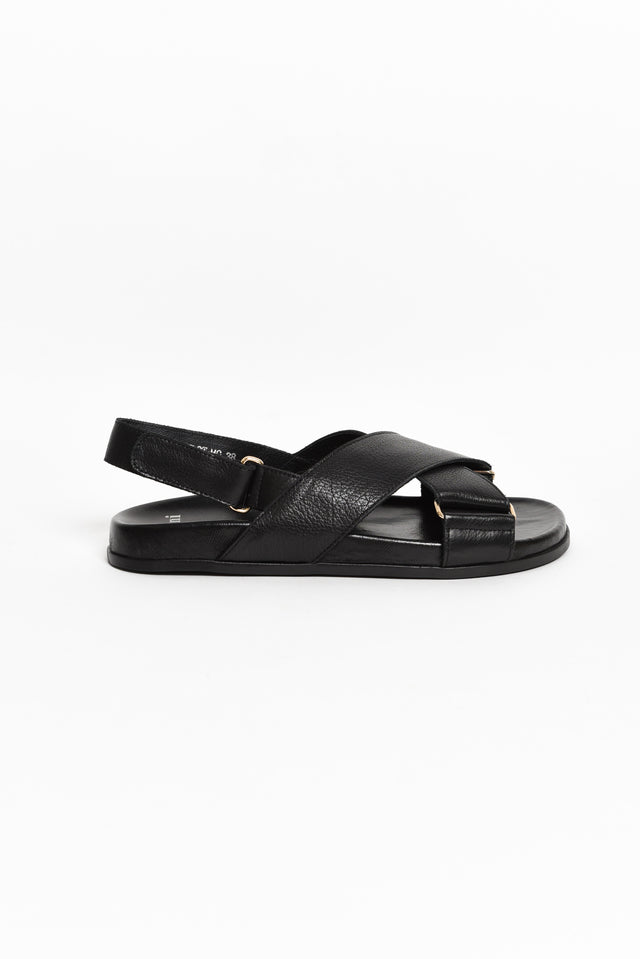 Haylow Black Leather Crossover Sandal image 3