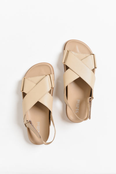 Haylow Stone Leather Crossover Sandal