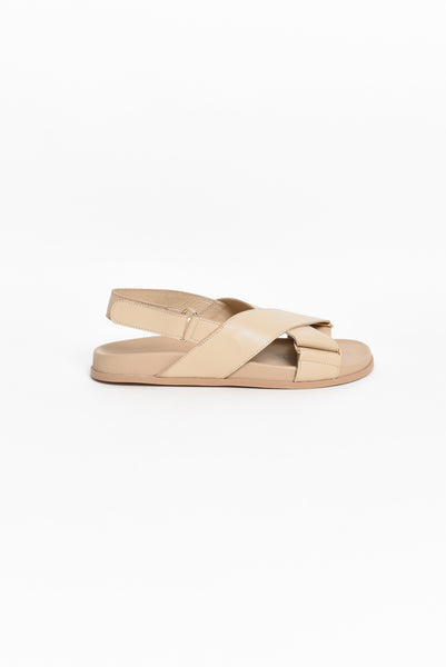 Haylow Stone Leather Crossover Sandal - Blue Bungalow AU
