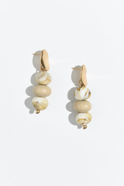 Hazel Taupe Stone Drop Earrings