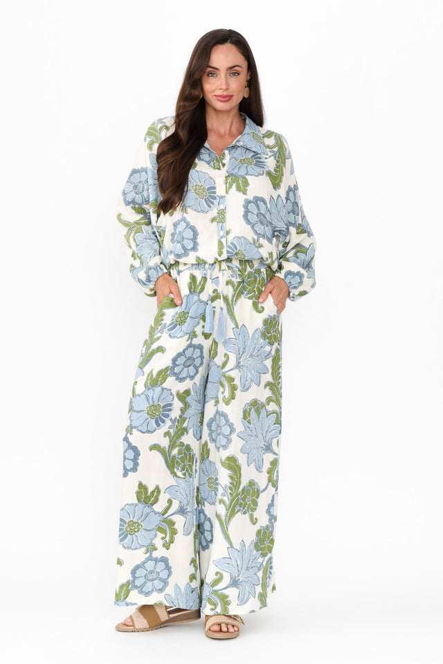 Freedom Blue Floral Wide Leg Pants banner image