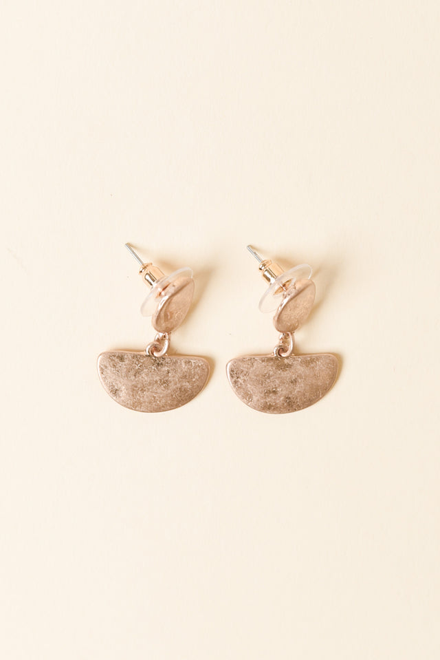 Hillary Gold Oval Drop Earrings image 1