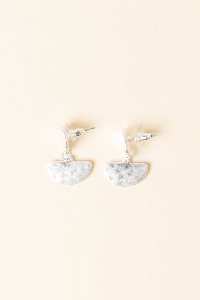 Hillary Silver Oval Drop Earrings image 1