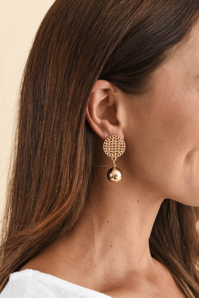 Hilma Gold Ball Drop Earrings