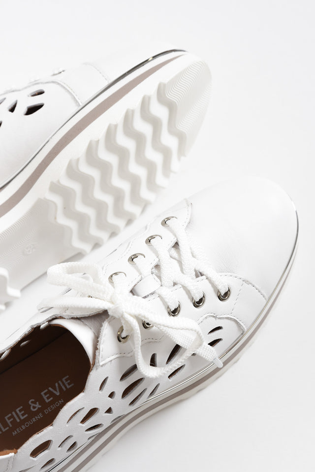 Holiday White Leather Platform Sneaker image 3