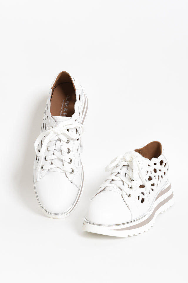 Holiday White Leather Platform Sneaker image 2