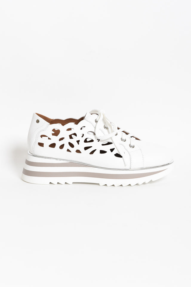 Holiday White Leather Platform Sneaker