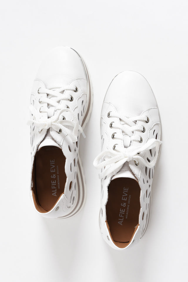 Holiday White Leather Platform Sneaker image 6