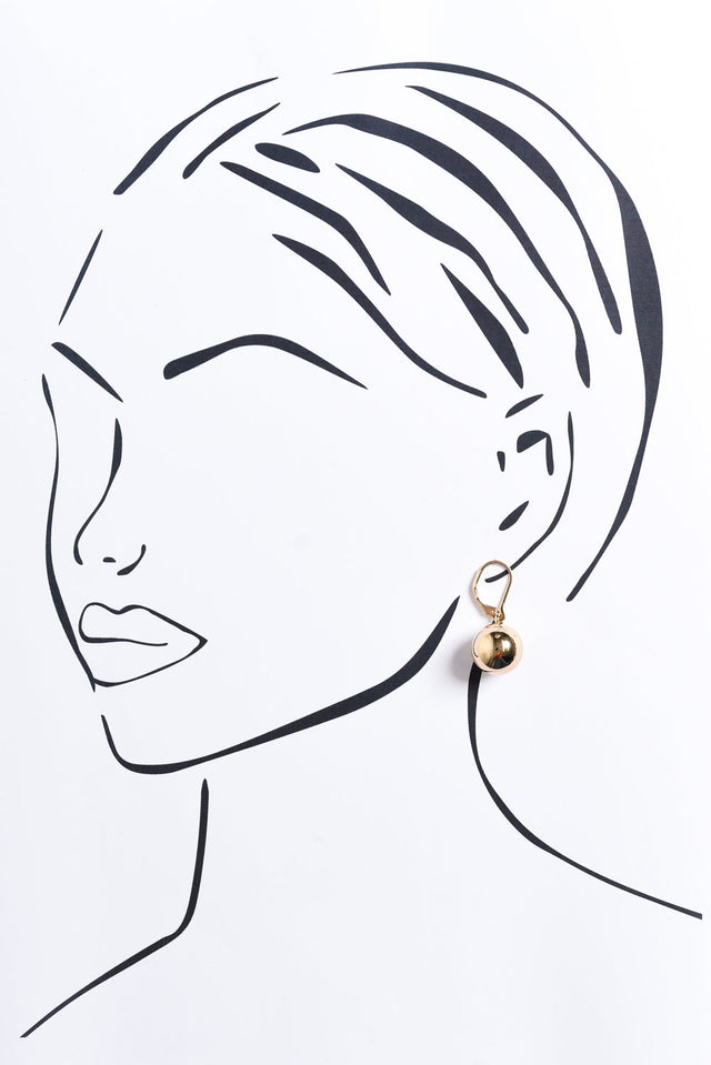 Honoria Gold Ball Earrings