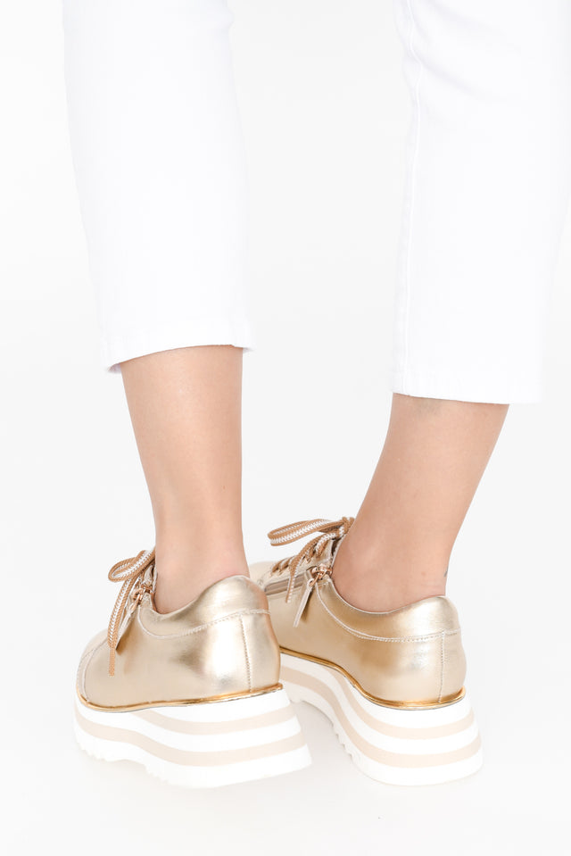 Hosting Gold Leather Platform Sneaker image 7