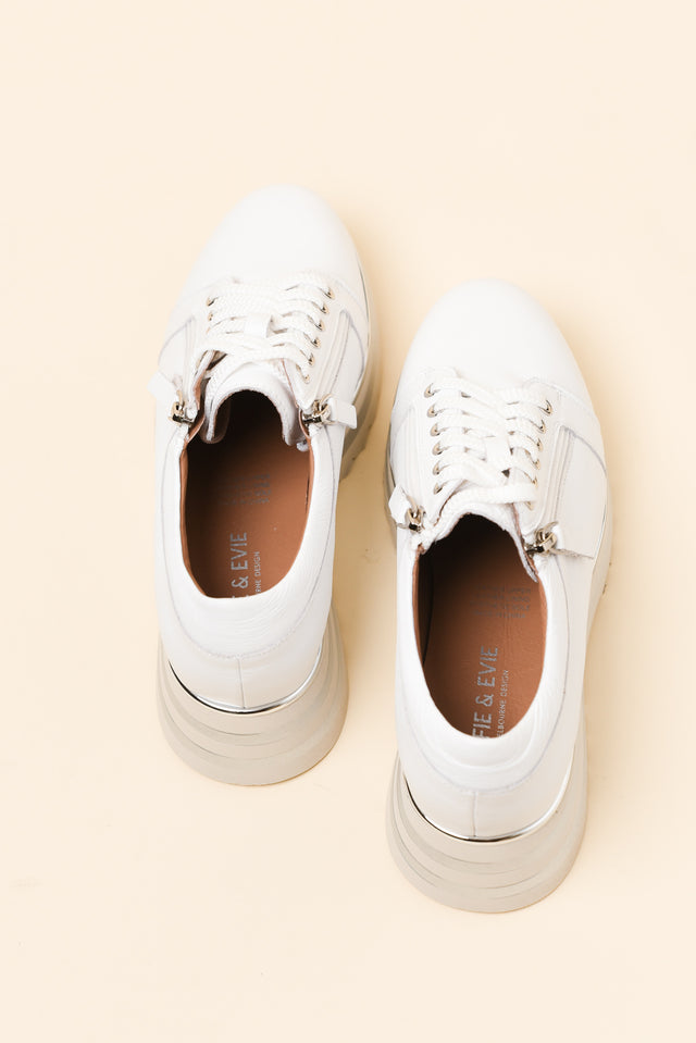 Hosting White Leather Platform Sneaker image 4
