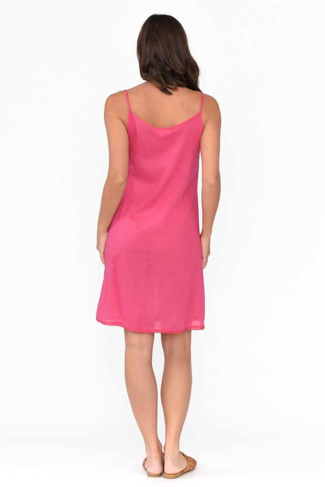 Hot Pink Cotton Slip Dress