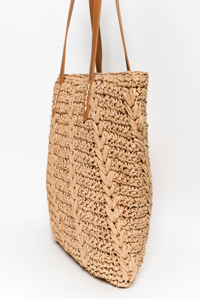 Imola Tan Straw Tote Bag image 3