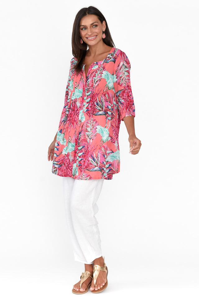 Indra Pink Bloom Cotton Tunic Top thumbnail 8