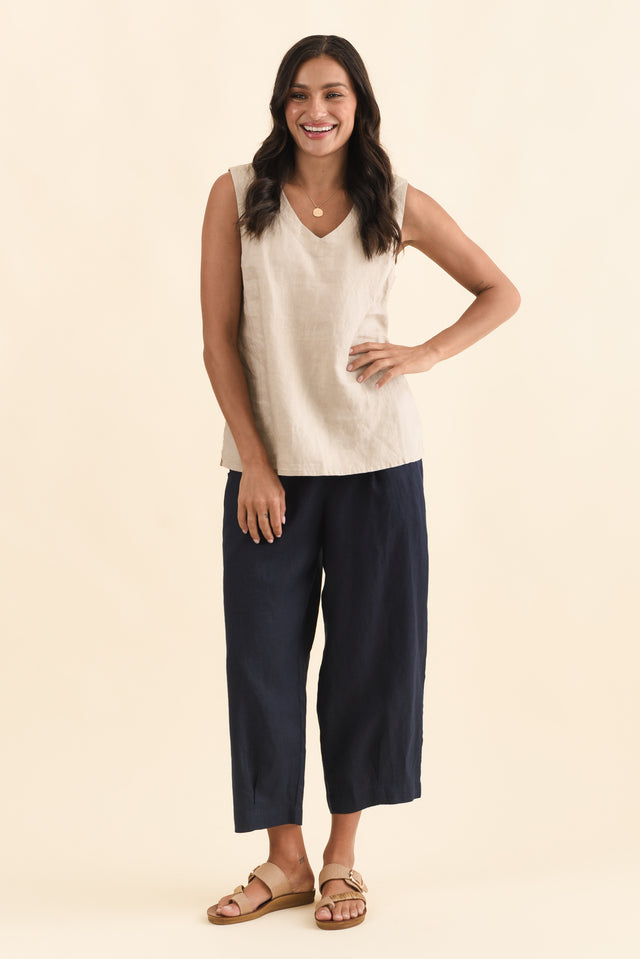 Inez Beige Linen Tank banner image