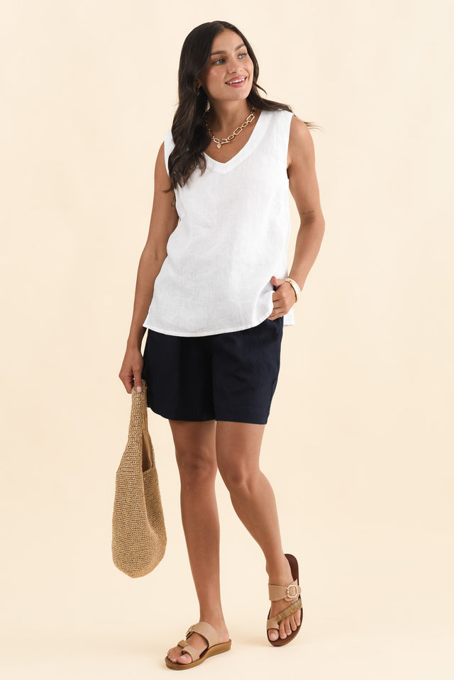Inez White Linen Tank banner image
