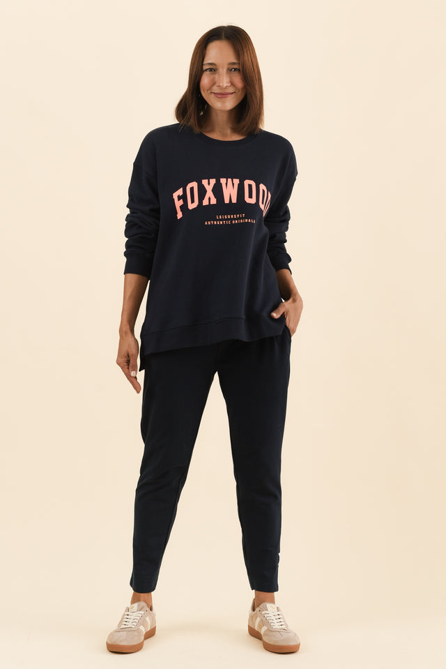 Interval Navy Crewneck Sweatshirt,Full Body,Brunette model,alt text|model:Cara image 8