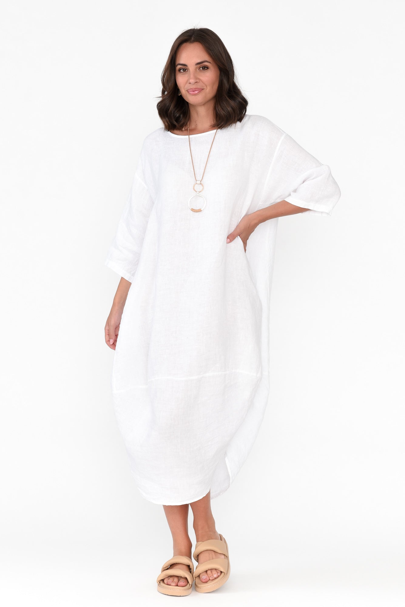 Plus size sales white linen outfits