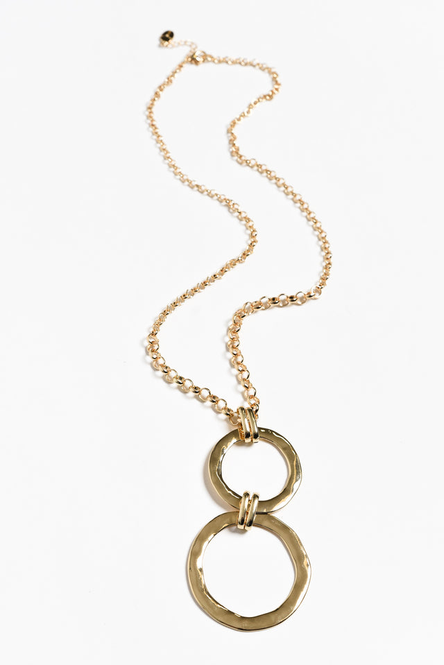 Irvine Gold Circle Pendant Necklace