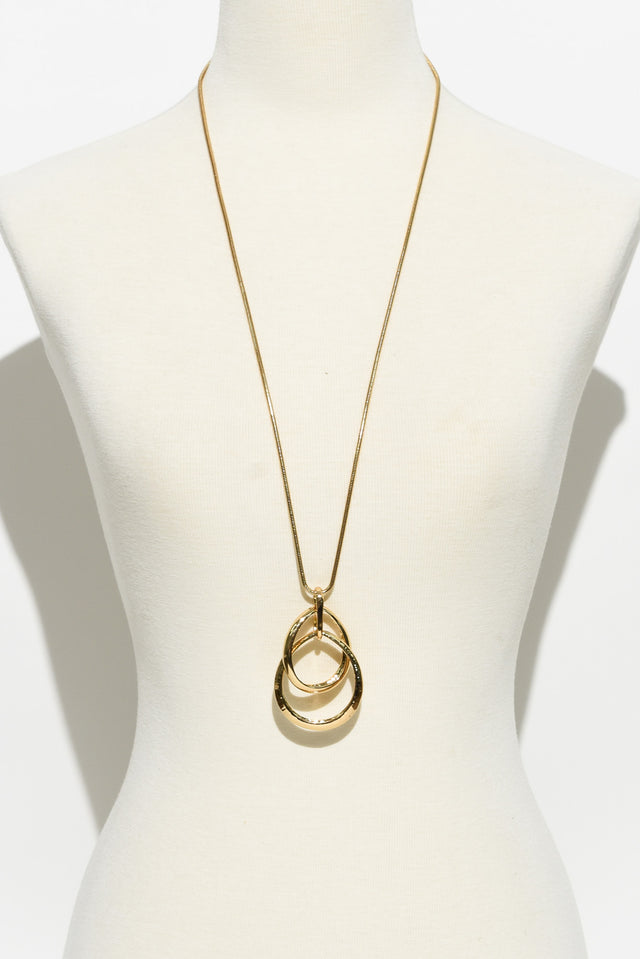 Ishana Gold Teardrop Pendant Necklace image 2