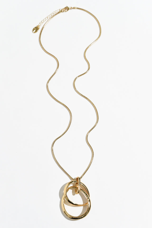 Ishana Gold Teardrop Pendant Necklace image 1