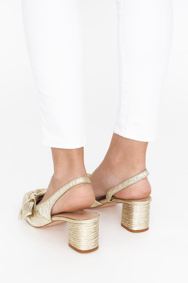 Isla Gold Bow Slingback Heel