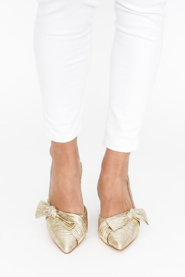 Isla Gold Bow Slingback Heel