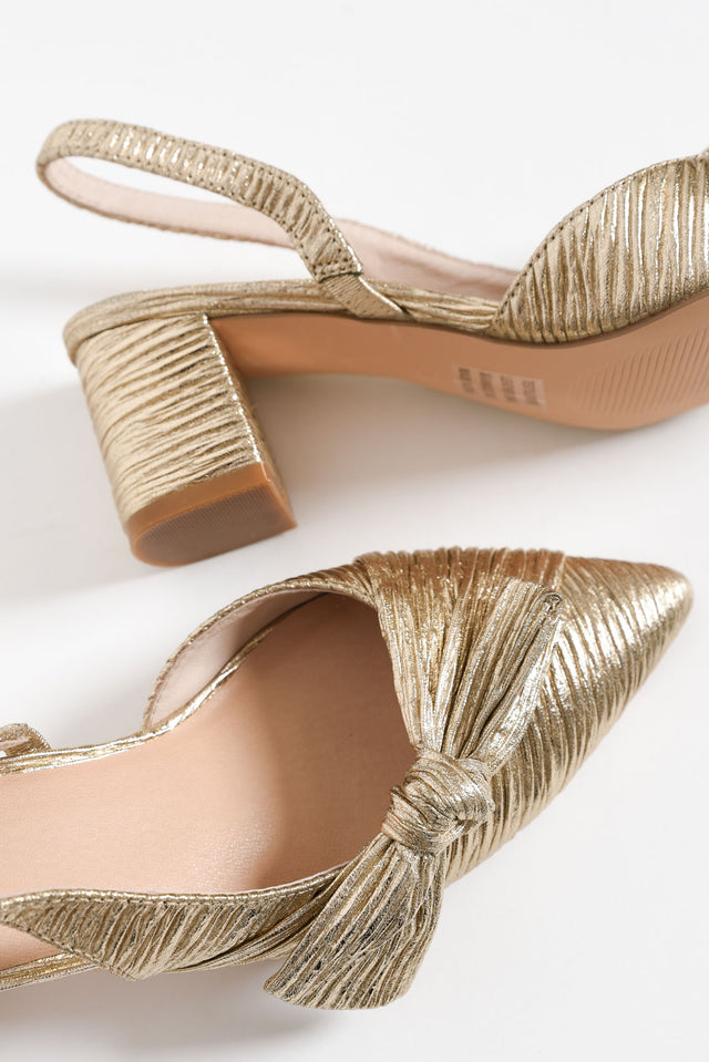 Isla Gold Bow Slingback Heel