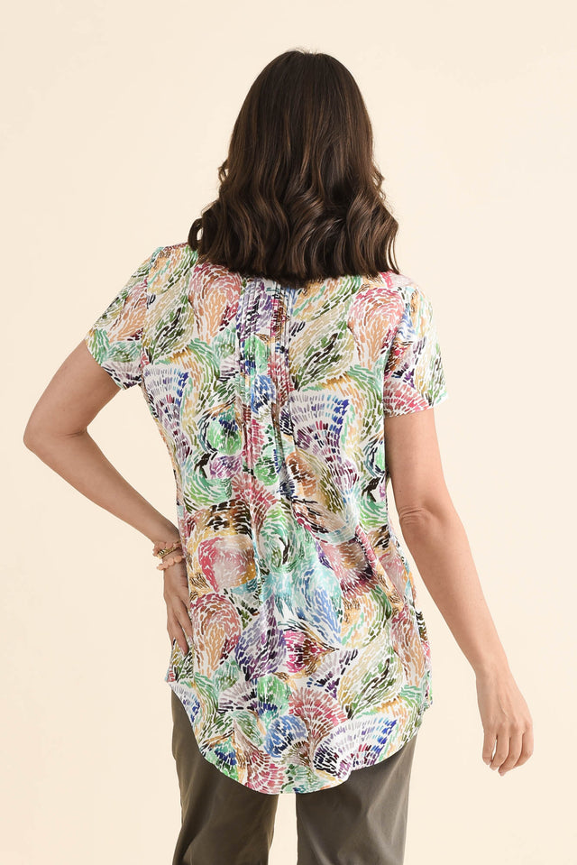 Isobel Pink Abstract Button Top image 4