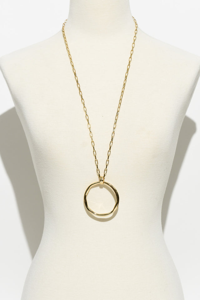 Ivana Gold Circle Pendant Necklace