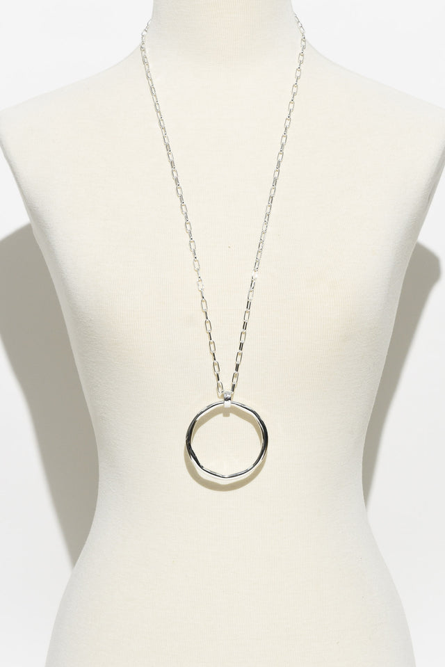 Ivana Silver Circle Pendant Necklace