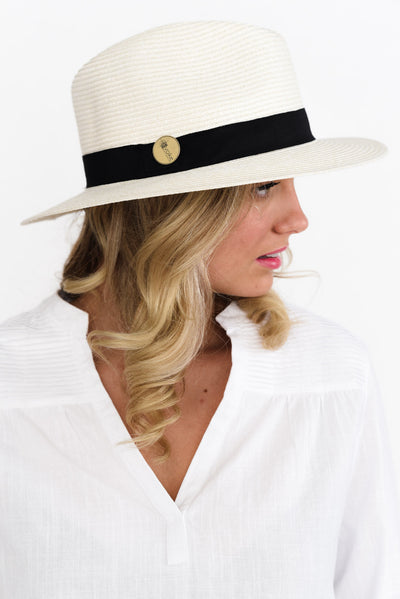 Ivory Wide Brim Travel Fedora