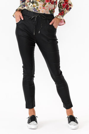 FLICK BLACK LINEN PANT