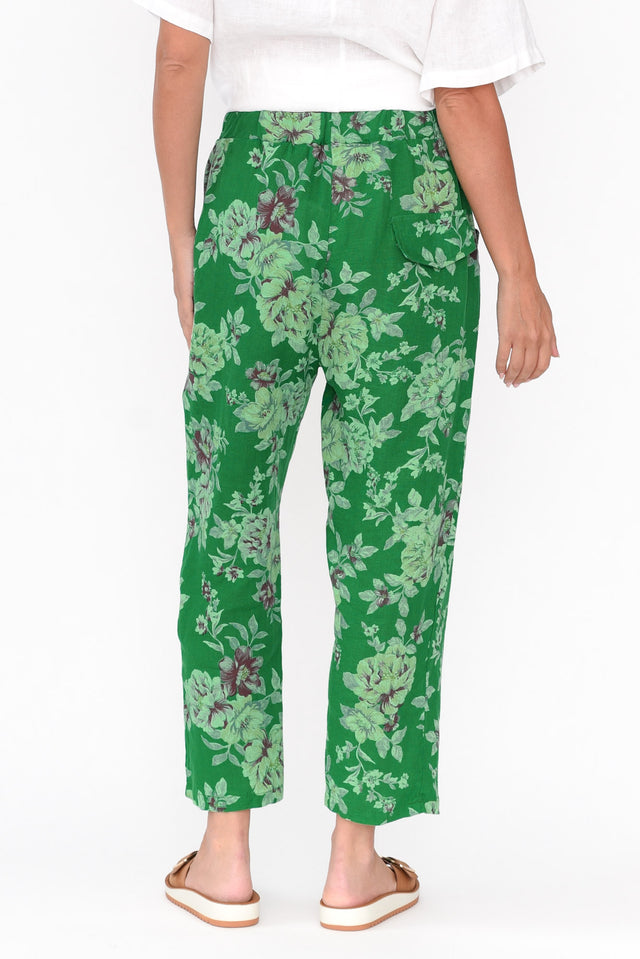 Jacqui Green Blossom Linen Pants thumbnail 4